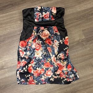Floral Strapless Dress